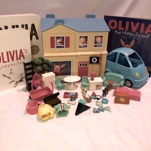 Olivia toy house and book set